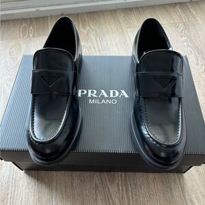 Prada Black Patent Leather Loafers